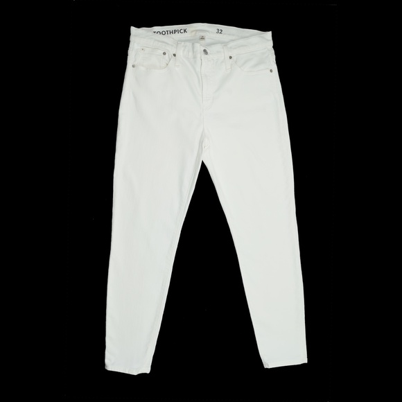 JCREW Size 32 9" Mid-Rise Toothpick Jeans in White - $128 B3584 - Picture 2 of 5